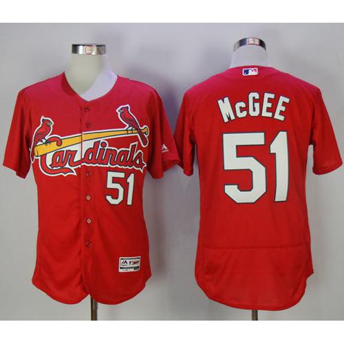 St.Louis Cardinals #51 Willie McGee Red Flexbase Authentic Collection Stitched Jersey Men's