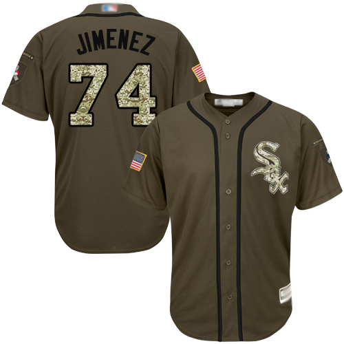 Chicago White Sox #74 Eloy Jimenez Green Salute to Service Stitched Youth Jersey Youth