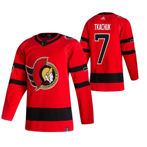 Ottawa Ottawa Senators #7 Brady Tkachuk Red Men's Adidas 2020-21 Reverse Retro Alternate Jersey Men's