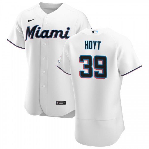 Miami Miami Marlins #39 James Hoyt Men's White Home 2020 Authentic Player Jersey Men's