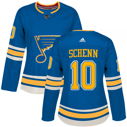 Adidas St. Louis Blues #10 Brayden Schenn Blue Alternate Authentic Women's Stitched Jersey Womens