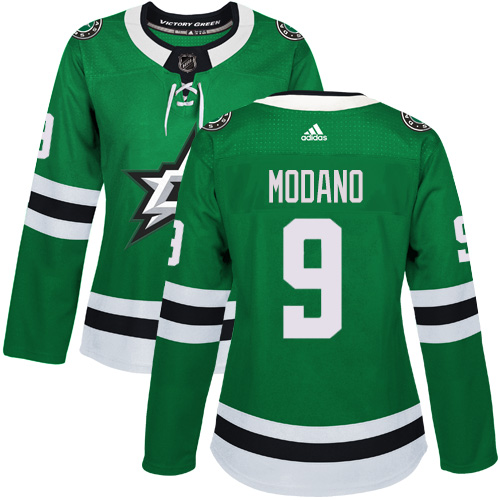Adidas Dallas Stars #9 Mike Modano Green Home Authentic Women's Stitched Jersey Womens