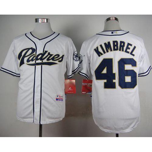 San Diego Padres #46 Craig Kimbrel White Cool Base Stitched Jersey Men's