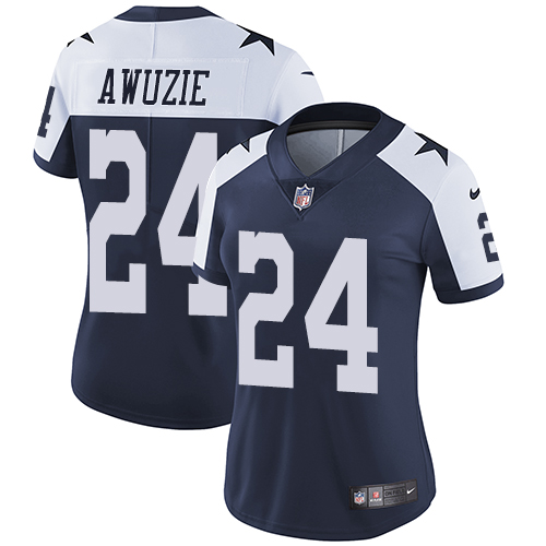 Dallas Cowboys #24 Chidobe Awuzie Navy Blue Thanksgiving Women's Stitched Vapor Untouchable Limited Throwback Jersey Womens