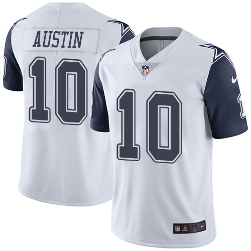 Dallas Cowboys #10 Tavon Austin White Men's Stitched Limited Rush Jersey Men's
