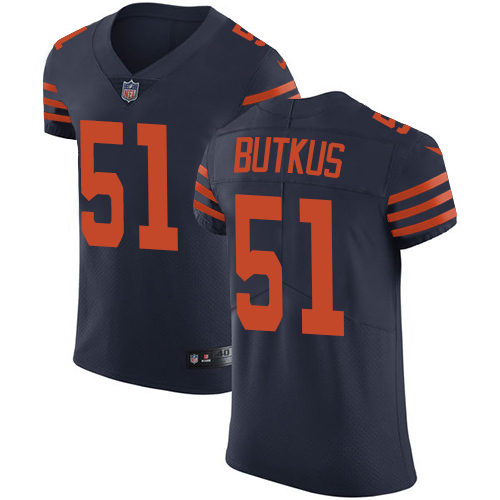 Bears #51 Dick Butkus Navy Blue Alternate Men's Stitched Vapor Untouchable Elite Jersey