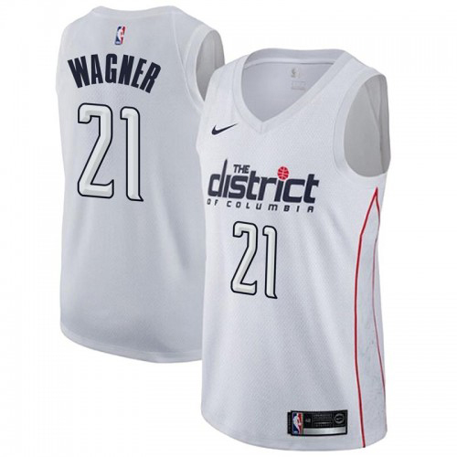 Washington Wizards #21 Moritz Wagner White Swingman City Edition Jersey Mens