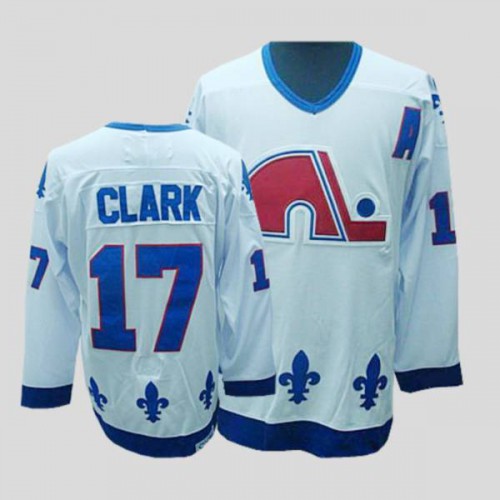 Quebec Nordiques #17 Wendel Clark Stitched CCM Throwback White Jersey Men's