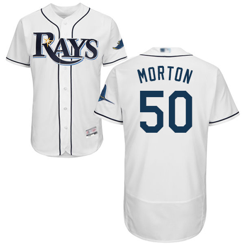 Tampa Bay Rays #50 Charlie Morton White Flexbase Authentic Collection Stitched Jersey Men's