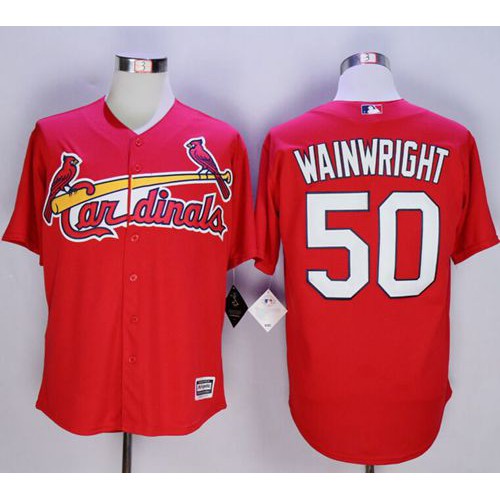 St.Louis Cardinals #50 Adam Wainwright New Red Cool Base Stitched Jersey Men's