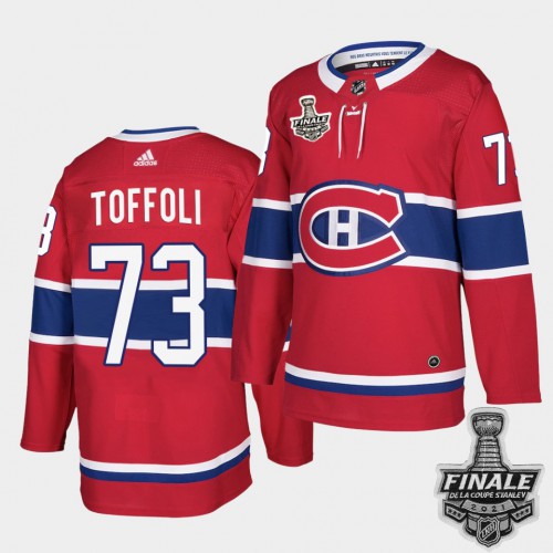 Adidas Montreal Canadiens #73 Tyler Toffoli Red Home Authentic 2021 Stanley Cup Final Patch Jersey Men's