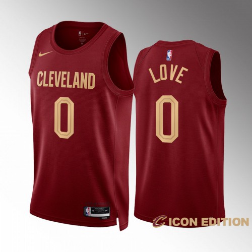 Cleveland Cleveland Cavaliers #0 Kevin Love Mens Wine 2022-23 Icon Edition Jersey Mens