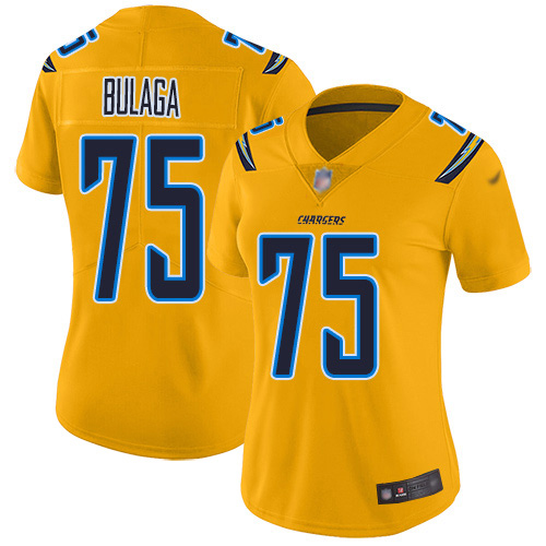 Los Angeles Chargers #75 Bryan Bulaga Gold Women's Stitched Limited Inverted Legend Jersey Womens