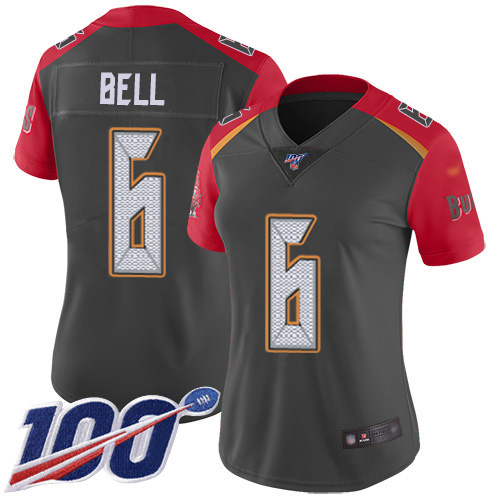 Tampa Bay Buccaneers #6 Le'Veon Bell Gray Women's Stitched Limited Inverted Legend 100th Season Jersey Womens