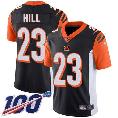 Bengals #23 Daxton Hill Black Team Color Men's Stitched 100th Season Vapor Untouchable Limited Jersey