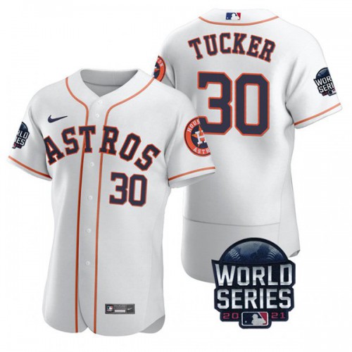 Houston Houston Astros #30 Kyle Tucker Men's 150th Anniversary 2021 World Series Authentic Jersey - White Men's