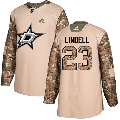 Adidas Dallas Stars #23 Esa Lindell Camo Authentic 2017 Veterans Day Youth Stitched Jersey Youth