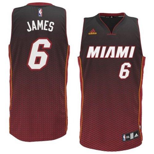 Miami Heat #6 LeBron James Black Resonate Fashion Swingman Stitched Jersey Mens
