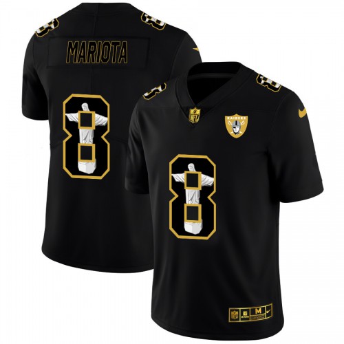 Las Vegas Las Vegas Raiders #8 Marcus Mariota Carbon Black Vapor Cristo Redentor Limited Jersey Men's