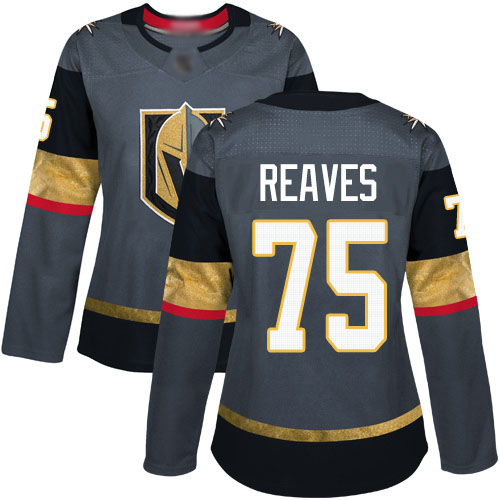 Adidas Golden Vegas Golden Knights #75 Ryan Reaves Grey Home Authentic Women's Stitched Jersey Womens