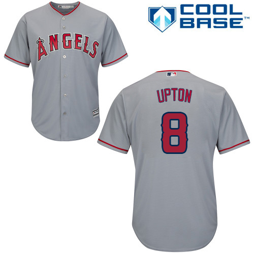 Los Angeles Angels #8 Justin Upton Grey Cool Base Stitched Youth Jersey Youth