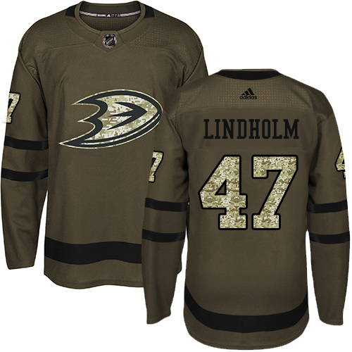 Adidas Anaheim Ducks #47 Hampus Lindholm Green Salute to Service Stitched Jersey Men's