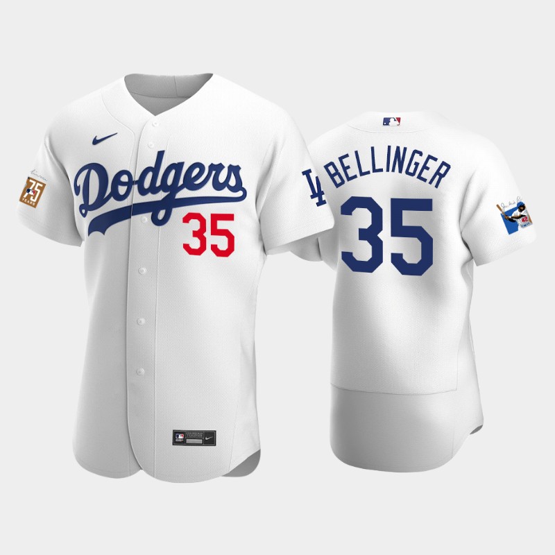 Los Angeles Dodgers #35 Cody Bellinger Men's Jackie Robinson 75th Anniversary Authentic Jersey - White