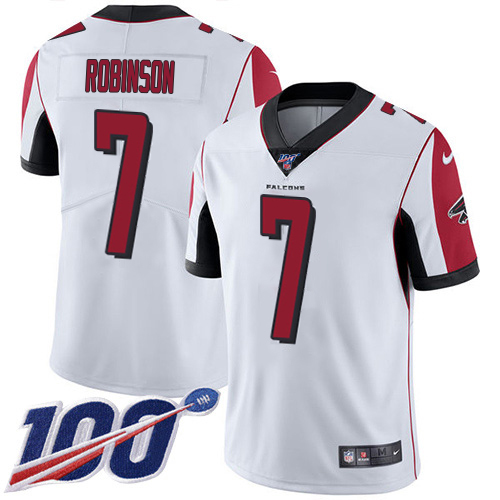 Falcons #7 Bijan Robinson White Stitched Youth 100th Season Vapor Untouchable Limited Jersey