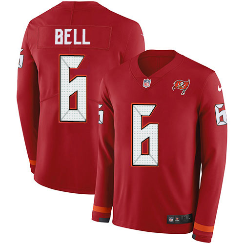 Tampa Bay Buccaneers #6 Le'Veon Bell Red Team Color Women's Stitched Limited Therma Long Sleeve Jersey Womens