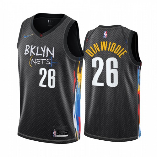 Brooklyn Nets #26 Spencer Dinwiddie Black Swingman 2020-21 City Edition Jersey Mens