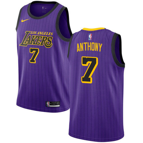 Los Angeles Lakers #7 Carmelo Anthony Youth Purple Swingman City Edition 2018/19 Jersey Youth
