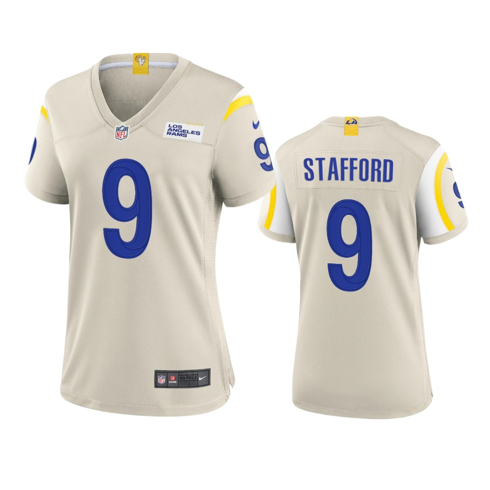 Los Angeles Rams #9 Matthew Stafford Women's Game Jersey - Bone