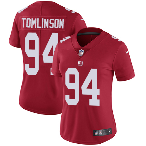 New York Giants #94 Dalvin Tomlinson Red Alternate Women's Stitched Vapor Untouchable Limited Jersey Womens