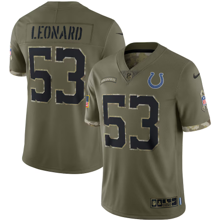 Men's Youth Women's Shaquille Leonard Indianapolis Colts 2022 Salute To Service Limited Jersey - Olive