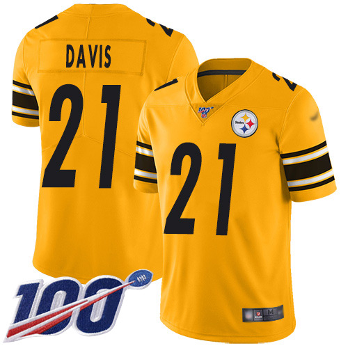 Pittsburgh Steelers #21 Sean Davis Gold Men's Stitched Limited Inverted Legend 100th Season Jersey Men's