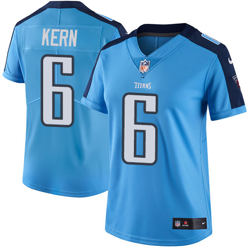 Tennessee Titans #6 Brett Kern Light Blue Women's Stitched Limited Rush Jersey Womens