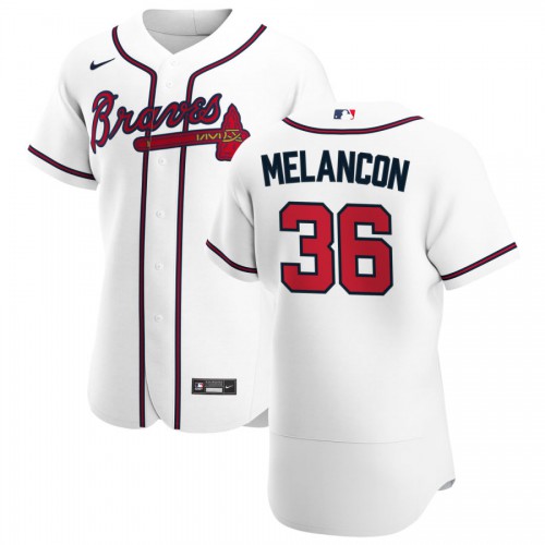 Atlanta Atlanta Braves #36 Mark Melancon Men's White Home 2020 Authentic Player Jersey Men's