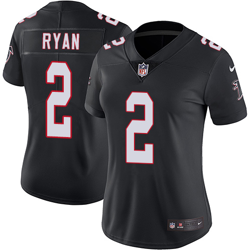 Atlanta Falcons #2 Matt Ryan Black Alternate Women's Stitched Vapor Untouchable Limited Jersey Womens