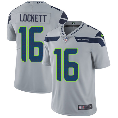 Seahawks #16 Tyler Lockett Grey Alternate Youth Stitched Vapor Untouchable Limited Jersey