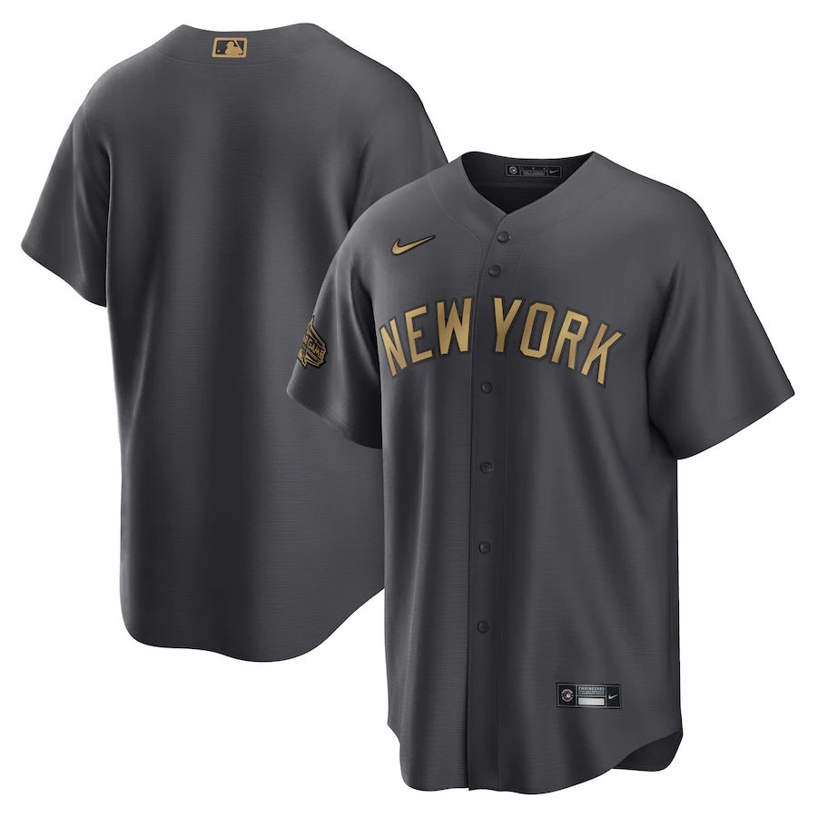 New York Yankees Blank Men's Charcoal 2022 All-Star Game Replica Jersey