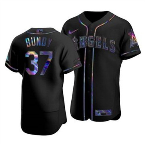 Los Angeles Los Angeles Angels #37 Dylan Bundy Men's Iridescent Holographic Collection Jersey - Black Men's