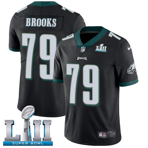 Philadelphia Eagles #79 Brandon Brooks Black Alternate Super Bowl LII Youth Stitched Vapor Untouchable Limited Jersey Youth
