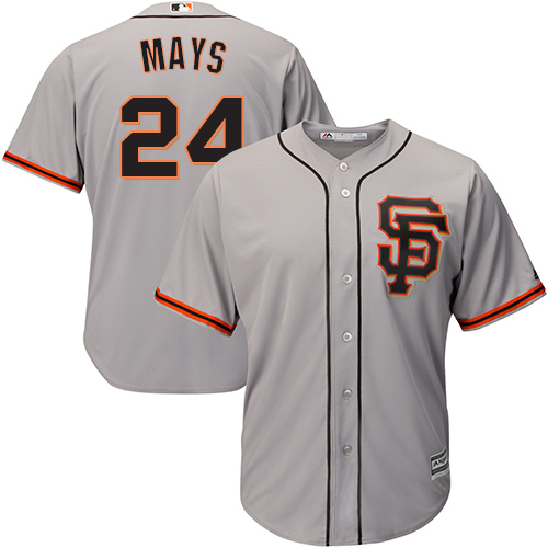 San Francisco Giants #24 Willie Mays Grey Road 2 Cool Base Stitched Youth Jersey Youth