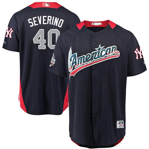 New York Yankees #40 Luis Severino Navy Blue 2018 All-Star American League Stitched Jersey Men's