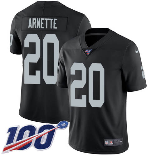 Las Vegas Raiders #20 Damon Arnette Black Team Color Men's Stitched 100th Season Vapor Untouchable Limited Jersey Men's