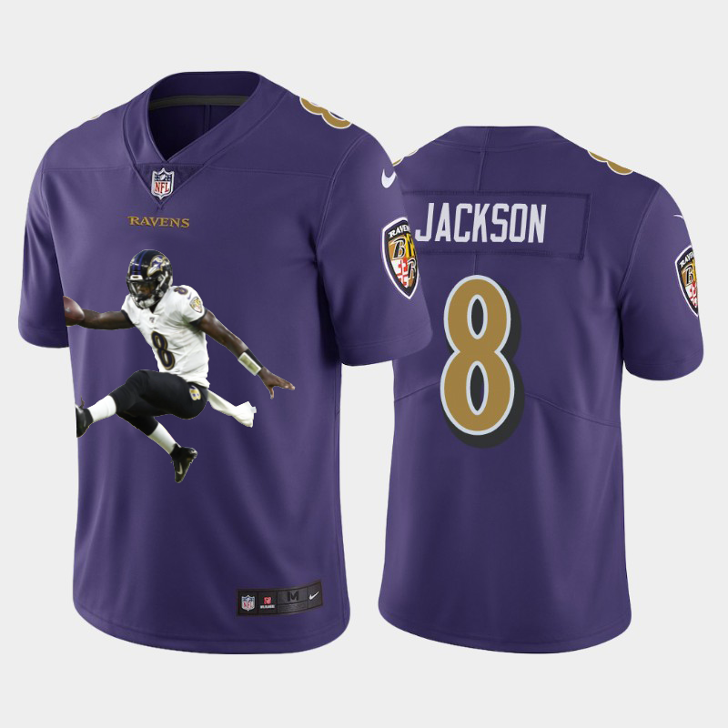 Baltimore Ravens #8 Lamar Jackson Team Hero 4 Vapor Limited Jersey Purple