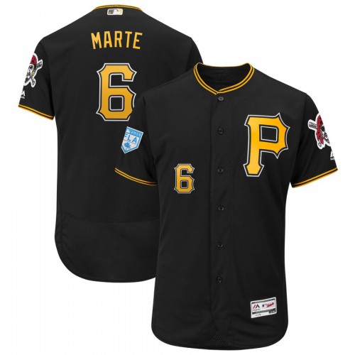Pittsburgh Pirates #6 Starling Marte Black 2019 Spring Training Flex Base Stitched Jersey Men's