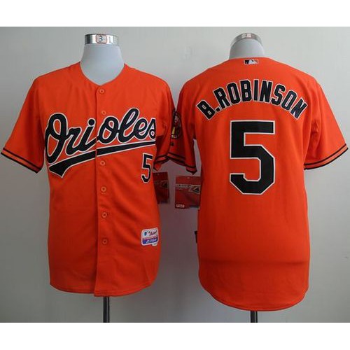 Baltimore Orioles #5 Brooks Robinson Orange Cool Base Stitched Jersey Men's