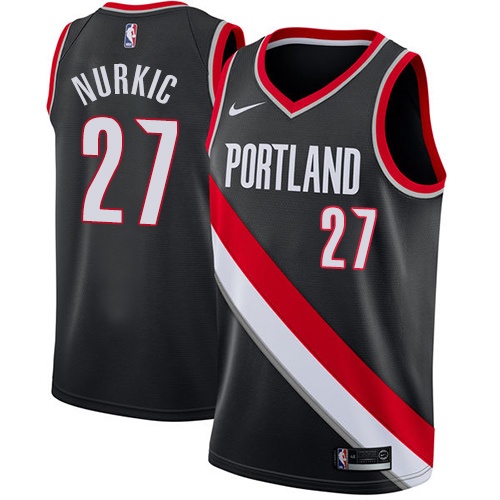 Portland Trail Blazers #27 Jusuf Nurkic Black Womens Swingman Icon Edition Jersey Womens