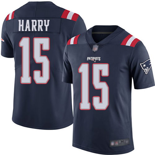 New England Patriots #15 N'Keal Harry Navy Blue Men's Stitched Limited Rush Jersey Men's